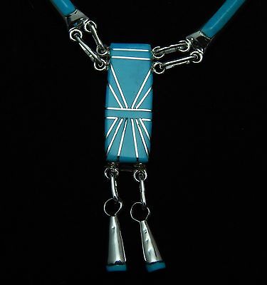 Zuni Sterling Silver, Turquoise Necklace & Earrings Set - Jolene Lamy - High Lonesome Trading