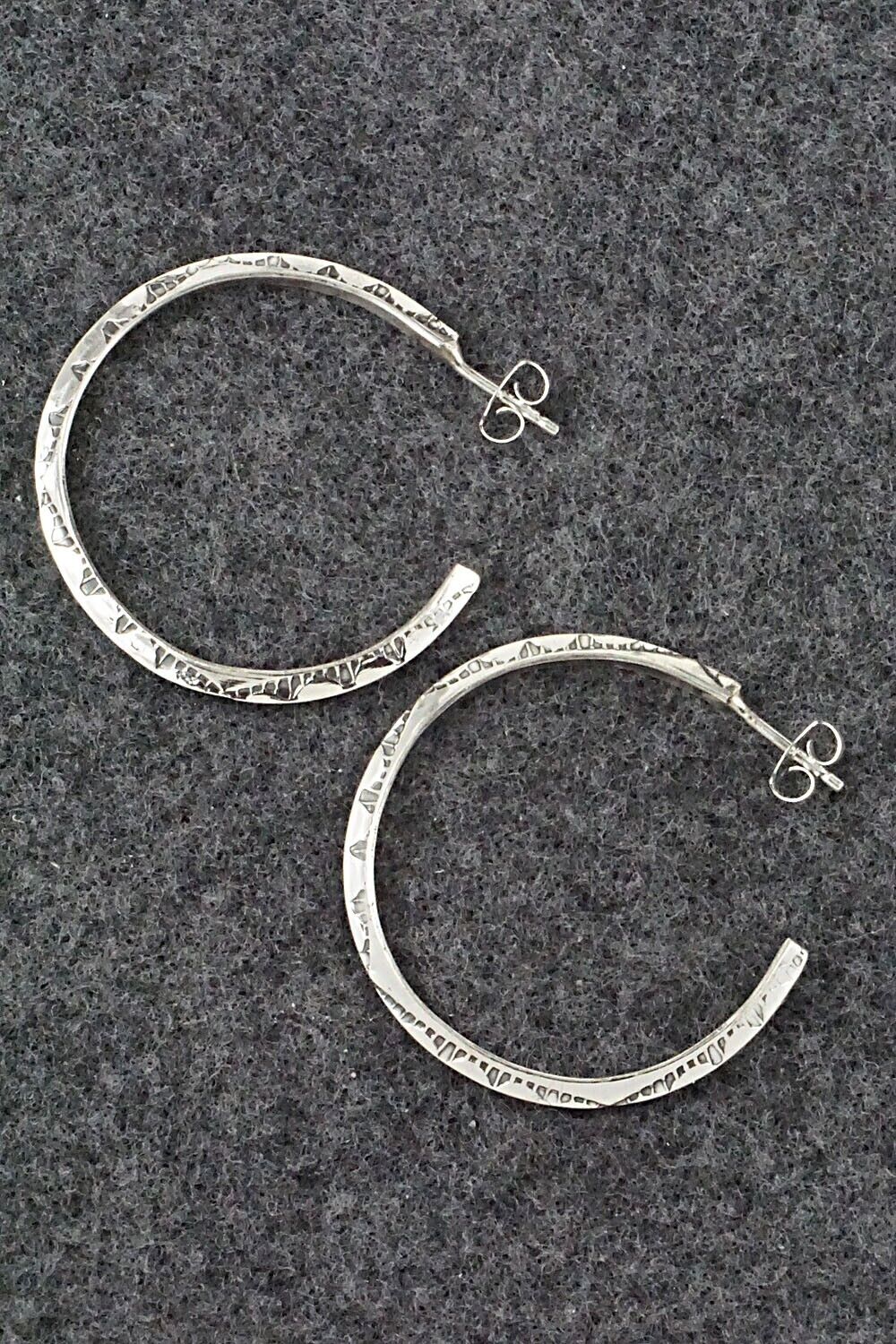 Sterling Silver Hoop Earrings - Elaine Tahe