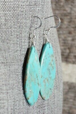 Turquoise & Sterling Silver Earrings - Lupe Lovato
