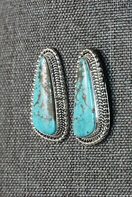 Navajo Turquoise and Sterling Silver Earrings - Annissa Martinez - High Lonesome Trading