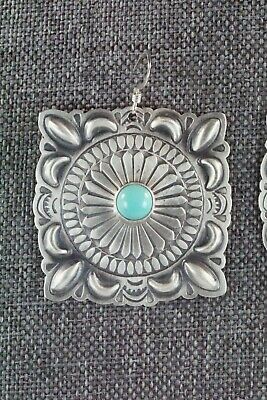Navajo Turquoise & Sterling Silver Earrings - Harold Joe