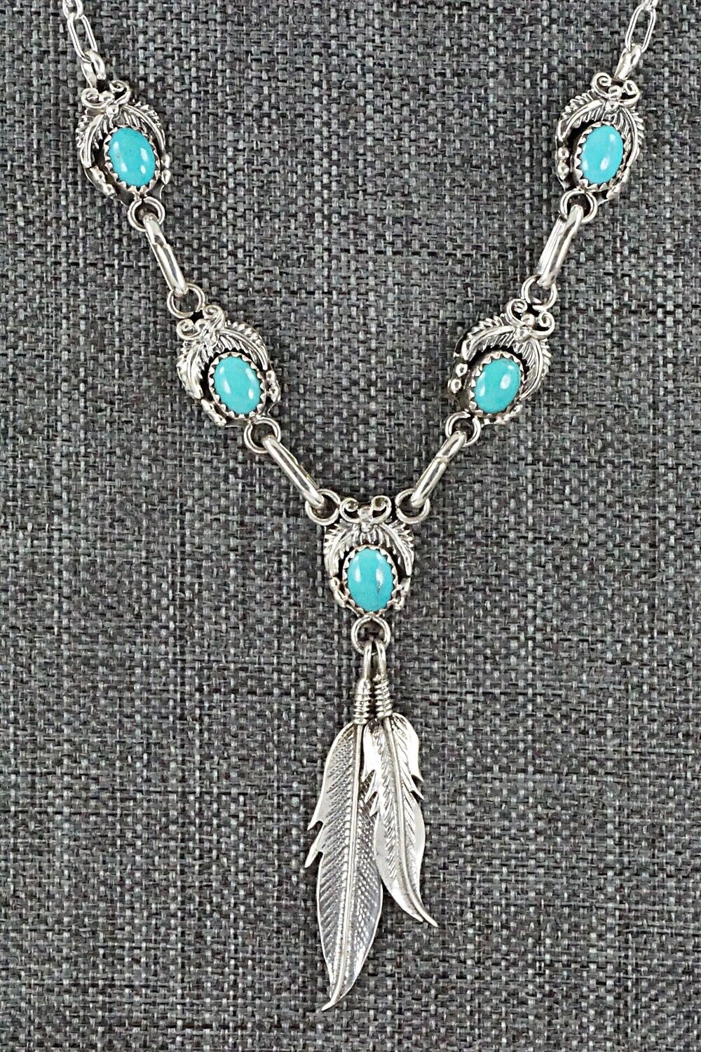 Turquoise & Sterling Silver Necklace - Verley Betone