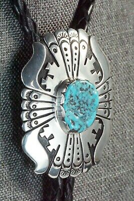 Turquoise & Sterling Silver Bolo Tie - Richard Singer