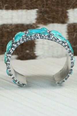 Navajo Turquoise and Sterling Silver Bracelet - Tom Lewis
