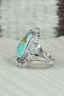 Turquoise and Sterling Silver Ring - Andrew Vandever - Size 8.5 - High Lonesome Trading