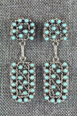 Turquoise & Sterling Silver Earrings - Randy Hooee - High Lonesome Trading