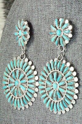 Turquoise & Sterling Silver Earrings - Lavell Byjoe