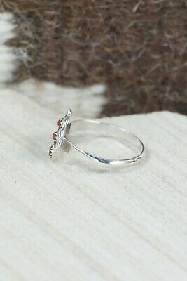 Coral & Sterling Silver Ring - Charles Martinez - Size 6.75