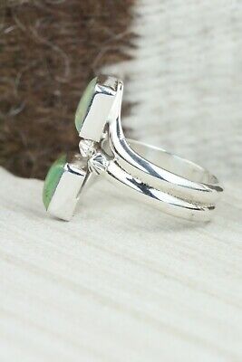 Turquoise & Sterling Silver Ring - Bobby Platero - Size 8.5