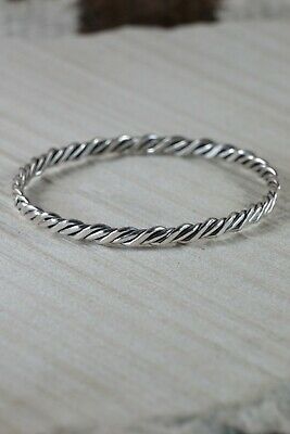 Navajo Sterling Silver Bangle Cuff - Elaine Tahe