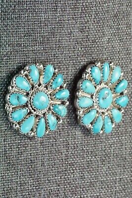 Turquoise & Sterling Silver Earrings - Justina Wilson