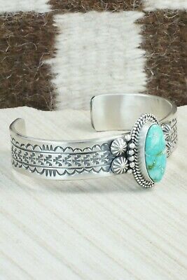 Kingman Turquoise & Sterling Silver Bracelet - Michael Calladitto