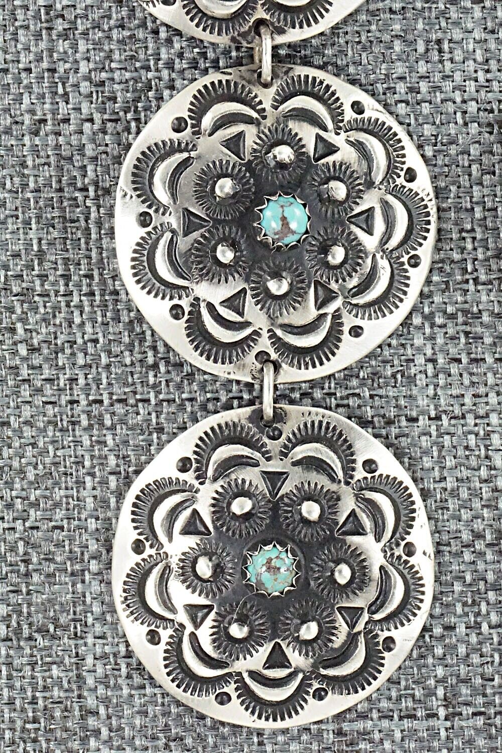 Turquoise & Sterling Silver Earrings - Leander Tahe