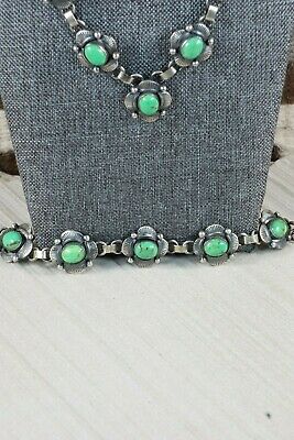 Navajo Turquoise & Sterling Silver Jewelry Set - Hubert Etsitty - High Lonesome Trading