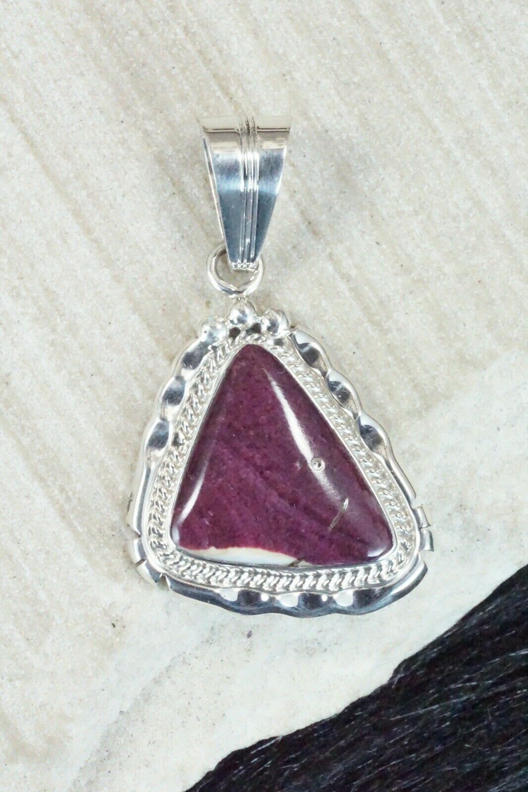 Spiny Oyster & Sterling Silver Pendant - Samuel Yellowhair