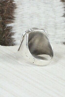 Turquoise, Coral and Sterling Silver Ring - Wilbur Myers - Size 9
