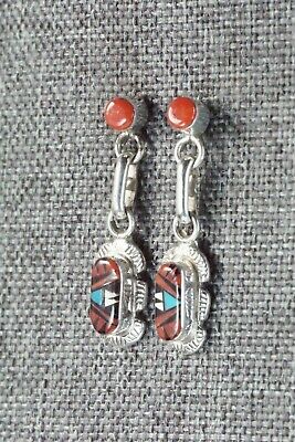 Multi Stone Inlay & Sterling Silver Earrings - Ernest Leekela