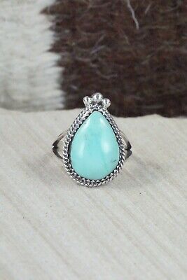 Turquoise & Sterling Silver Ring - Lee Shorty - Size 6.75