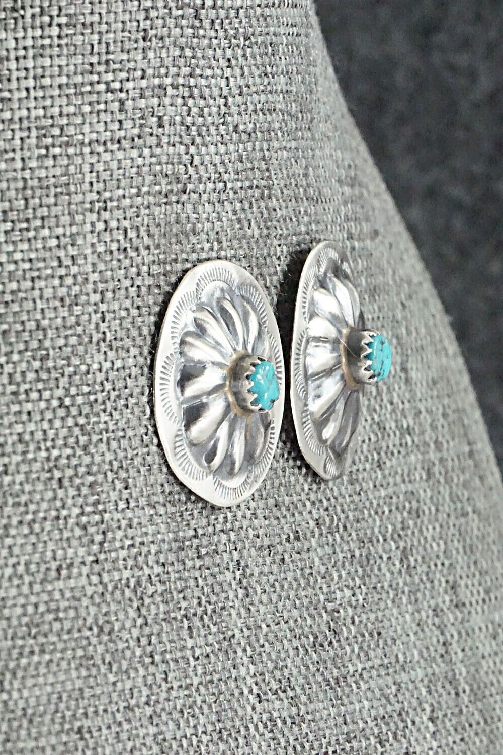 Turquoise & Sterling Silver Earrings - Joan Begay