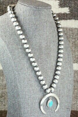 Turquoise & Sterling Silver Navajo Pearl Necklace - Jan Mariano