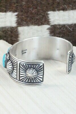 Navajo Turquoise & Sterling Silver Bracelet - Derrick Gordon