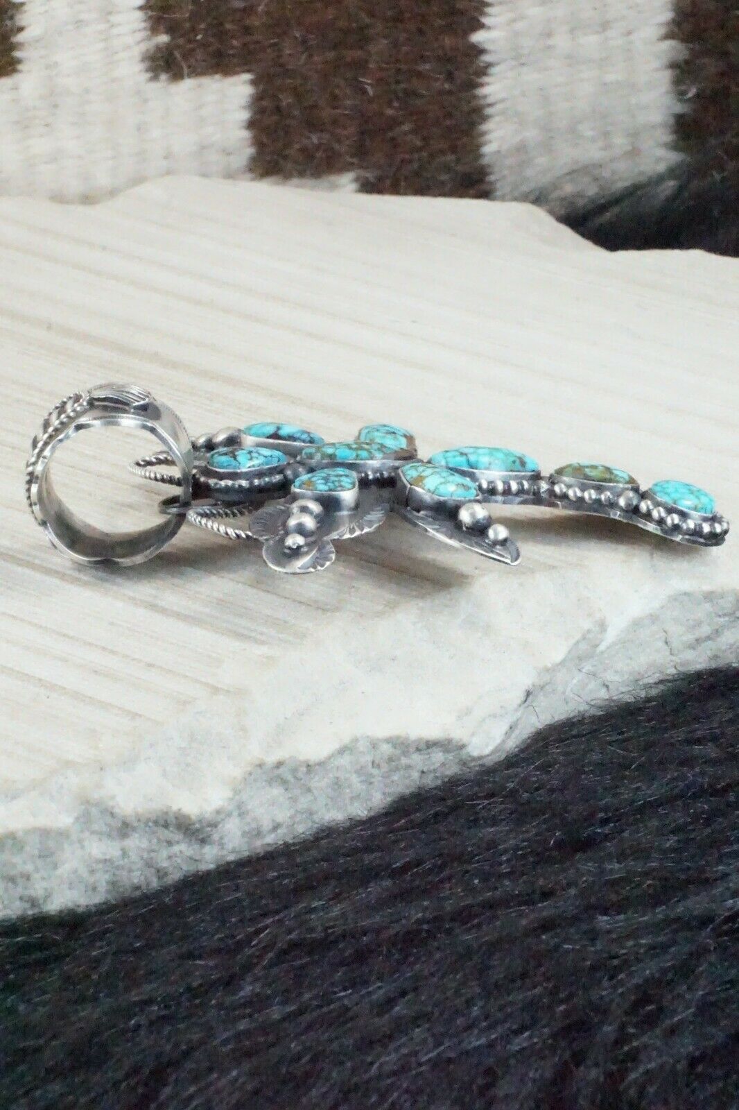 Turquoise & Sterling Silver Pendant - Shawn Cayatineto