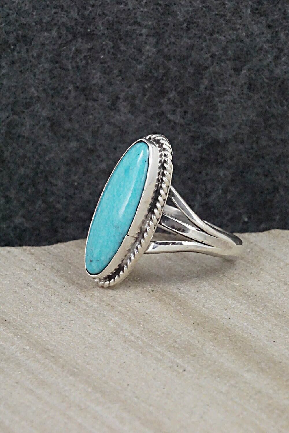 Turquoise & Sterling Silver Ring - Mark Barney - Size 7.25