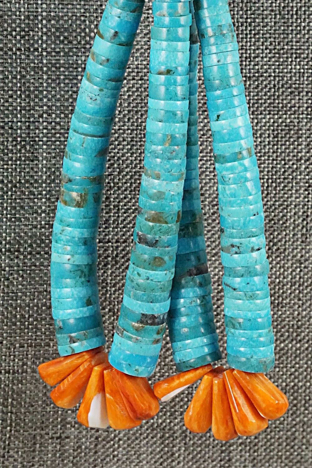 Turquoise & Spiny Oyster Necklace - Lupe Lovato