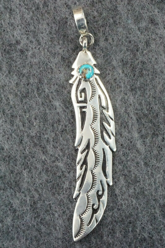 Turquoise & Sterling Silver Pendant - Rosita Singer