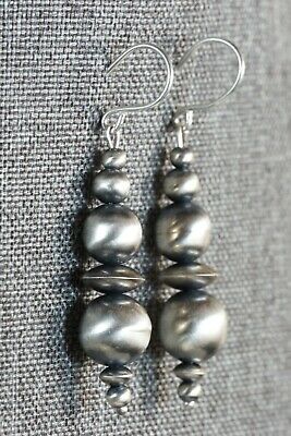 Navajo Sterling Silver Earrings - Jan Mariano - High Lonesome Trading
