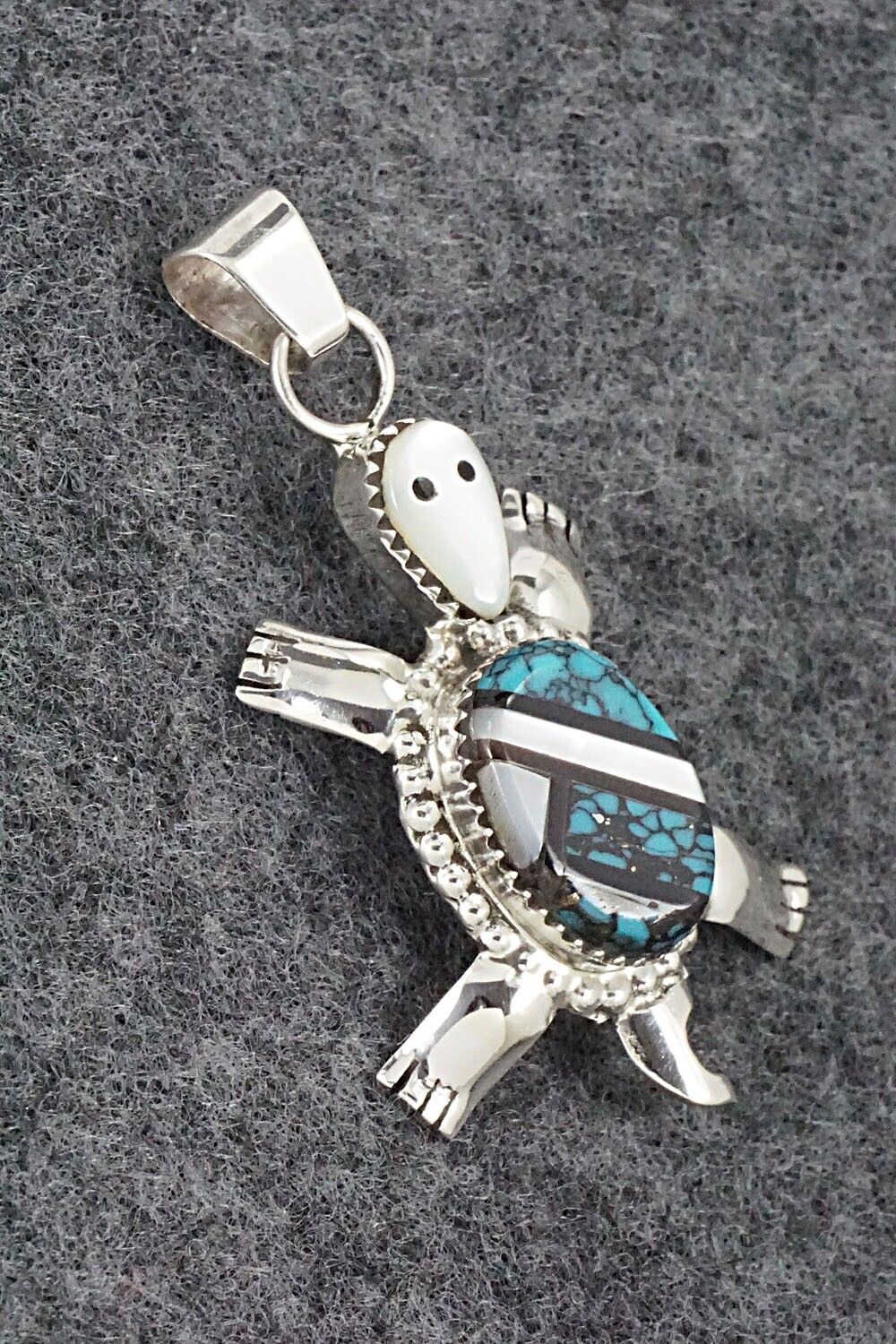 Multi Stone & Sterling Silver Inlay Pendant - Wayne Haloo