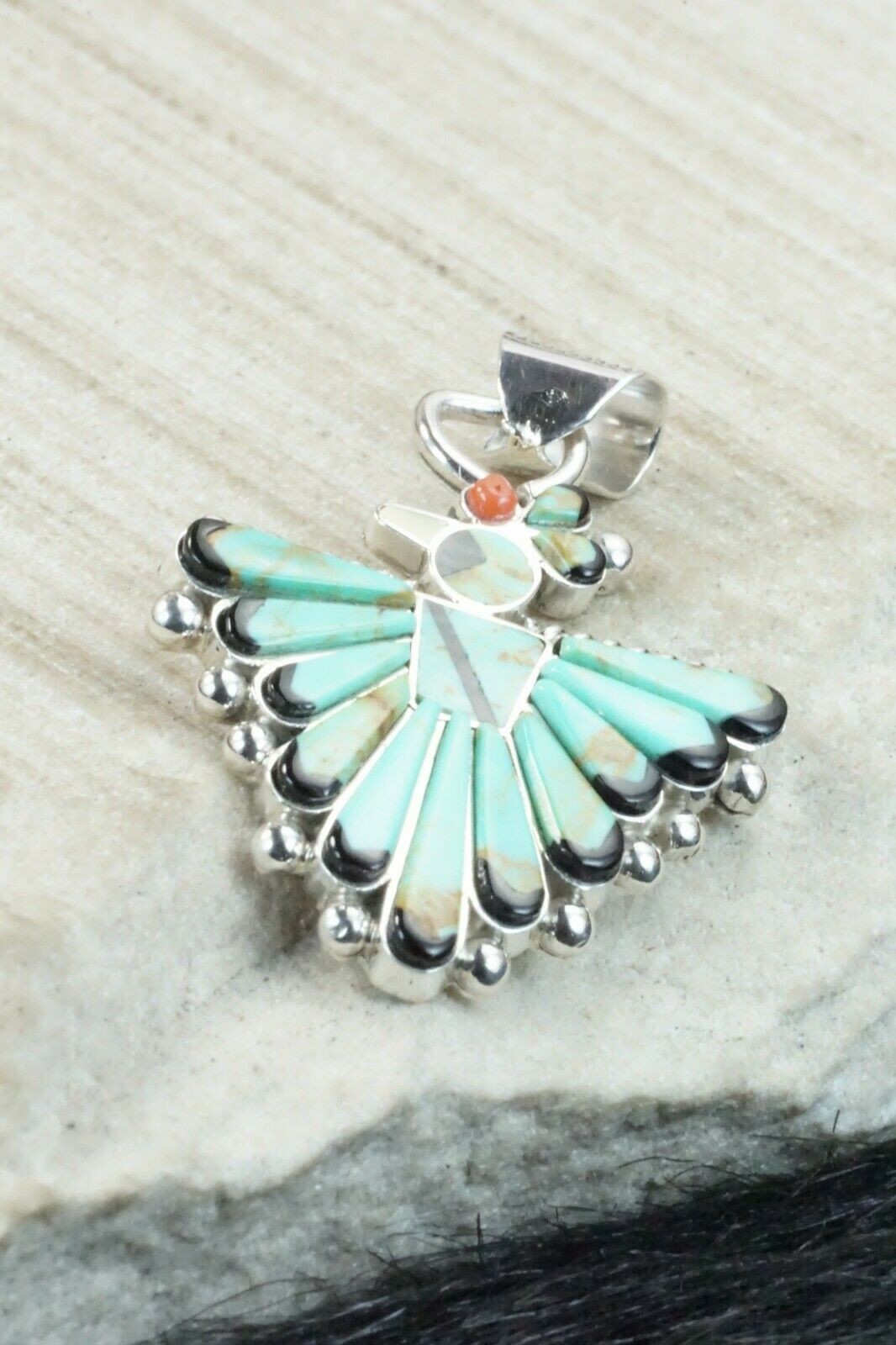 Turquoise & Sterling Silver Pendant - Michelle Peina