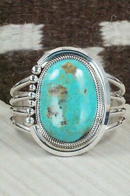 Turquoise & Sterling Silver Bracelet - Leslie Nez