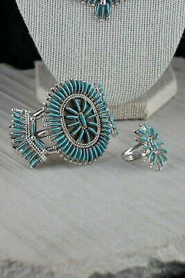Zuni Turquoise & Sterling Silver Necklace Set - Johnny Bellson - High Lonesome Trading