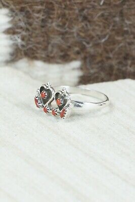 Coral & Sterling Silver Ring - Charles Martinez - Size 6.75