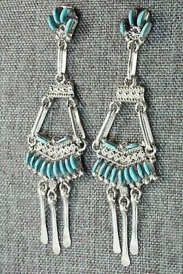 Turquoise and Sterling Silver Earrings - Eva Wyaco - High Lonesome Trading