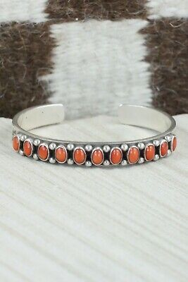 Coral and Sterling Silver Bracelet - Ernest Begay