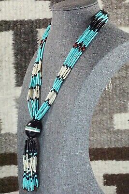 Turquoise, Coral and Shell Necklace - Frank Ortiz
