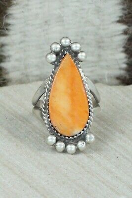 Spiny Oyster & Sterling Silver Ring - Selina Warner - Size 7