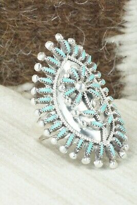 Turquoise & Sterling Silver Ring - Vincent Johnson - Size 9