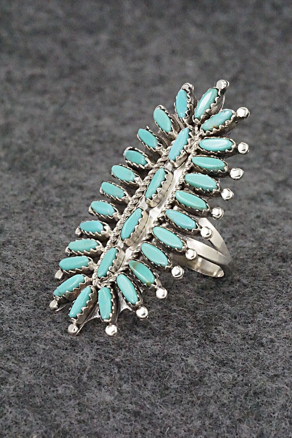 Turquoise & Sterling Silver Ring - Nathaniel Nez - Size 9