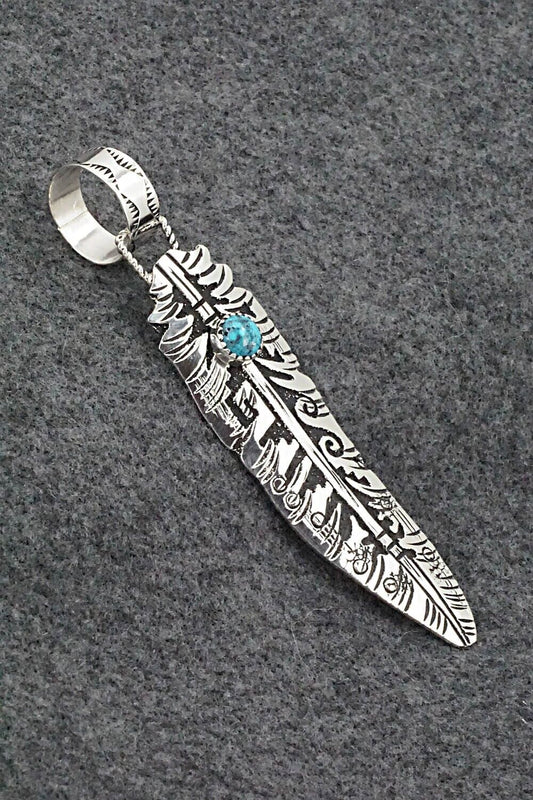 Turquoise & Sterling Silver Pendant - Richard Singer