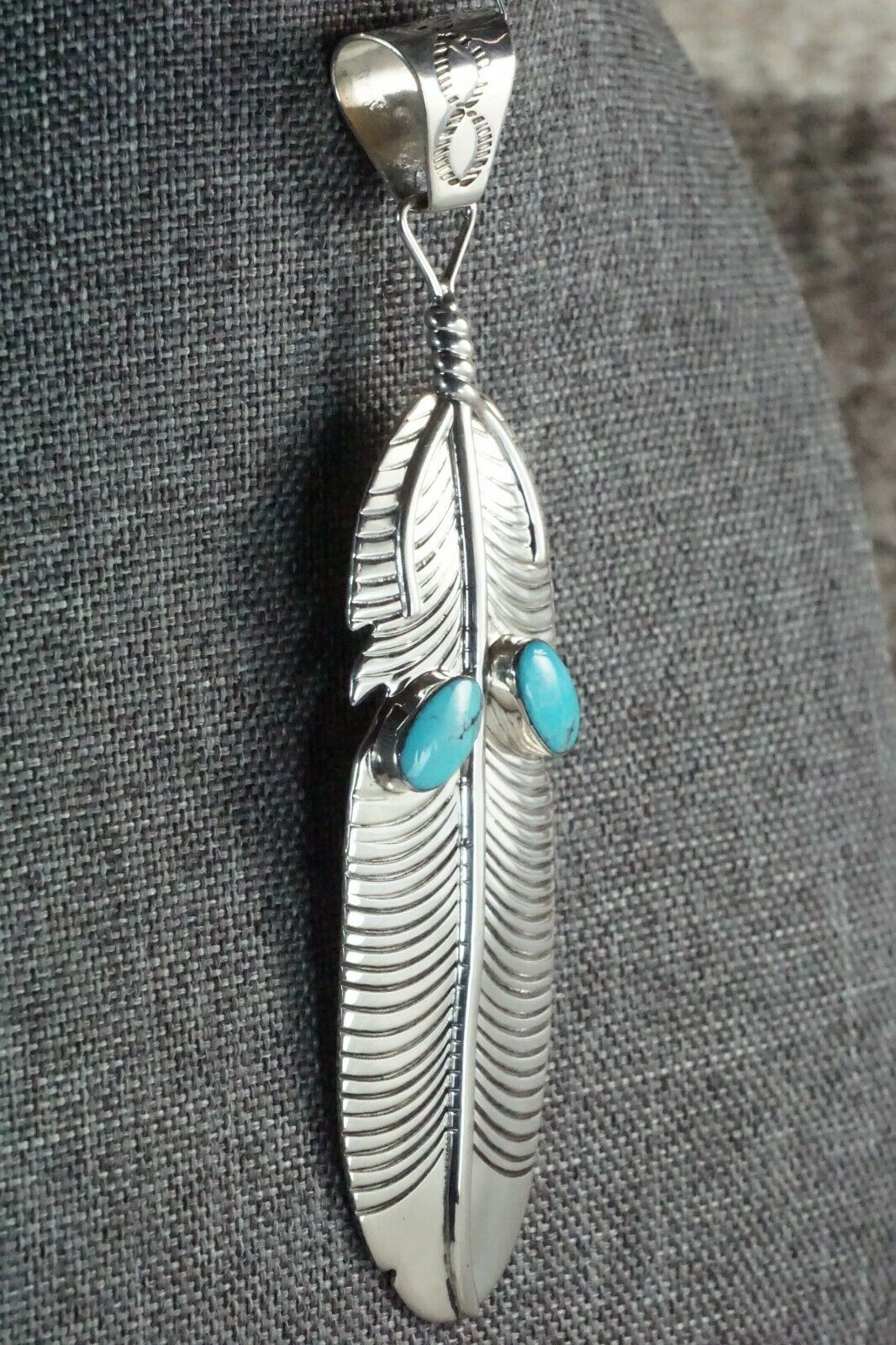 Navajo Turquoise & Sterling Silver Pendant - Greg Yazzie