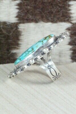 Turquoise & Sterling Silver Ring - Tom Lewis - Size 7.75