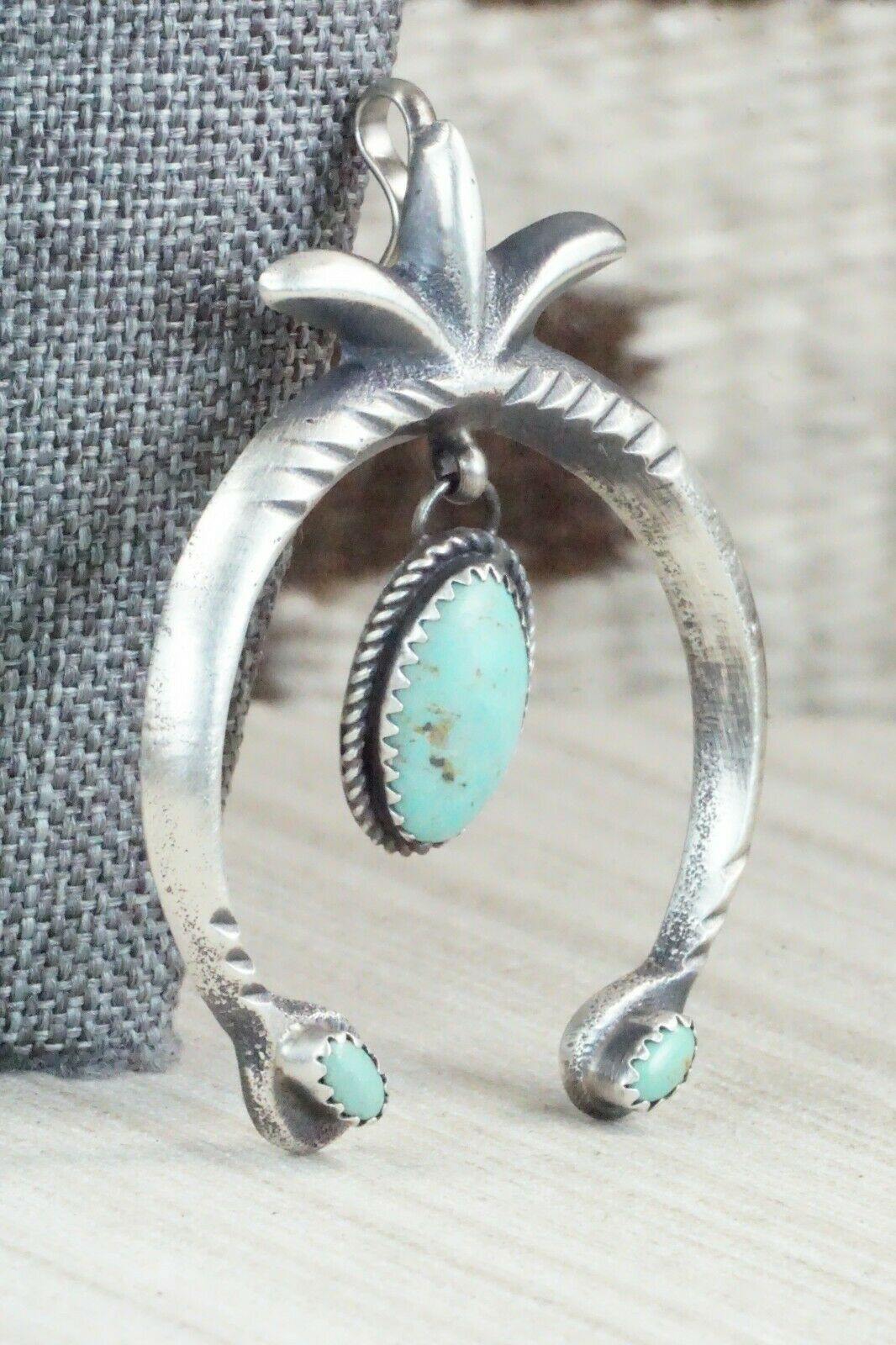 Turquoise and Sterling Silver Pendant - Martha Cayatineto - High Lonesome Trading