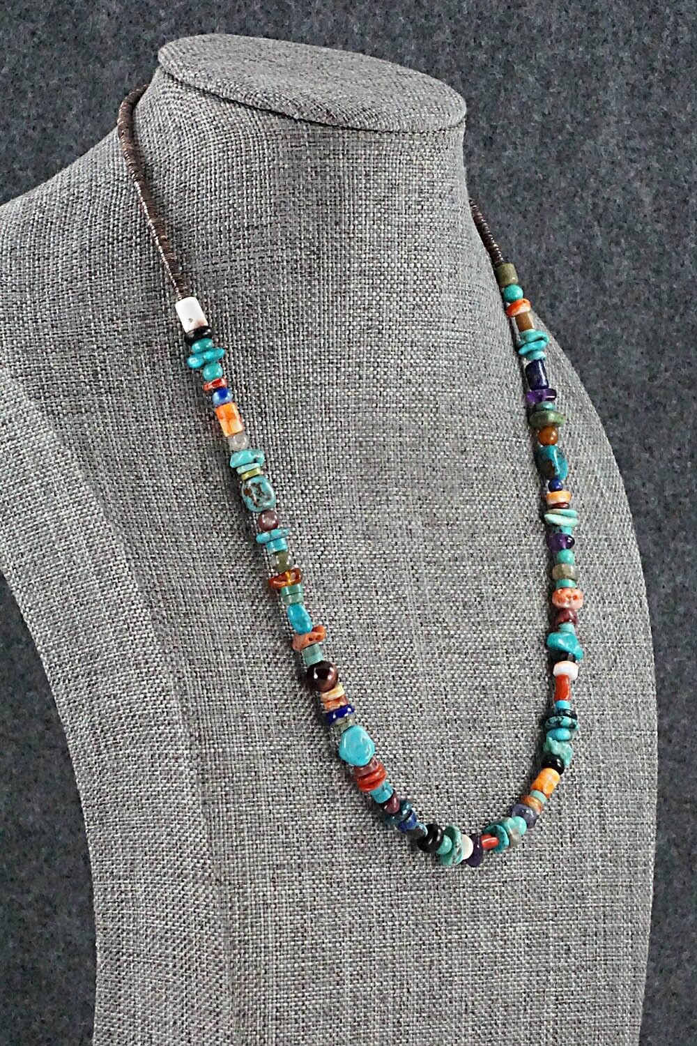 Multi Stone and Sterling Silver Necklace - Helen Tsosie