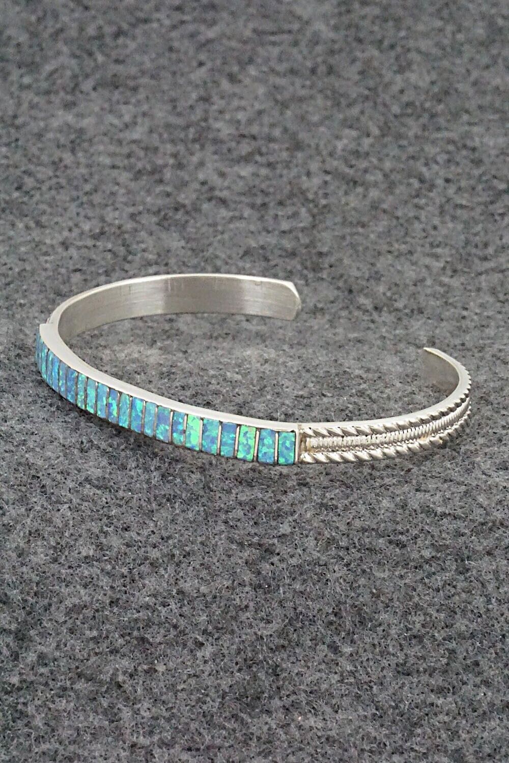 Opalite & Sterling Silver Inlay Bracelet - Orlando Laweka
