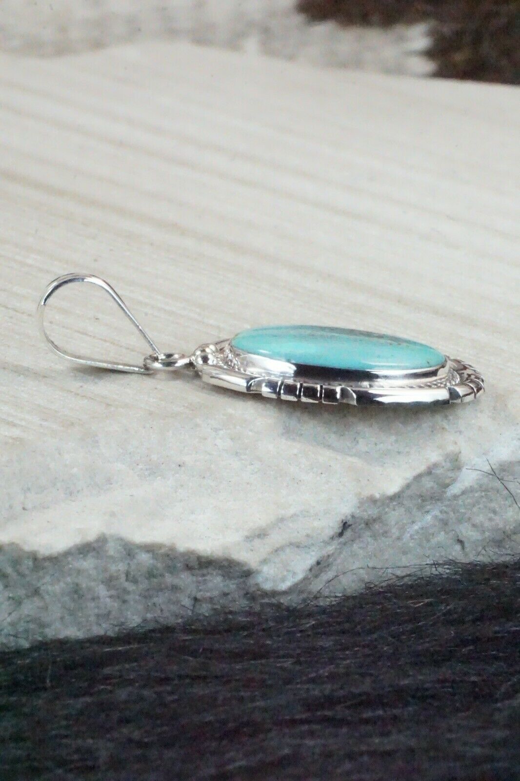 Turquoise & Sterling Silver Pendant - Samuel Yellowhair