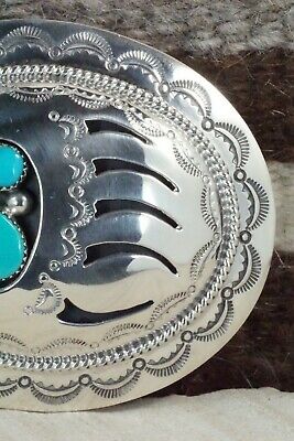 Turquoise & Sterling Silver Belt Buckle - Wilbert Muskett Sr. - High Lonesome Trading