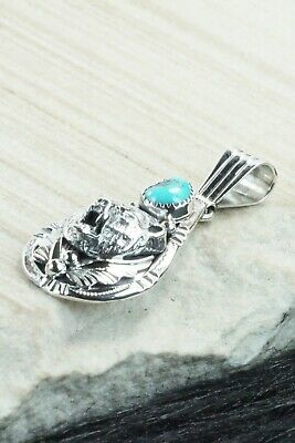 Turquoise and Sterling Silver Pendant - Henry Attakai
